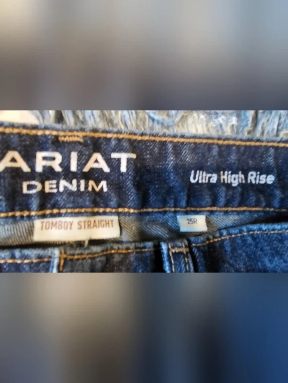 Ariat Denim Ultra High Rise Tomboy Straight Distressed Jeans 25R